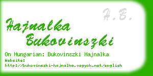 hajnalka bukovinszki business card
